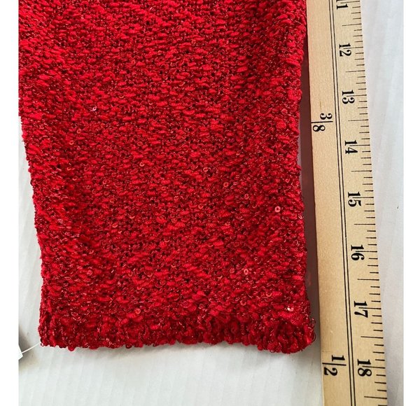 Gibson Latimer Womens Red Sequined Sweater with Chiffon Underlining Size 3X - Picture 12 of 12
